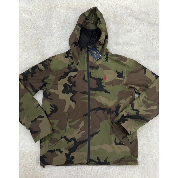 Polo Ralph Lauren Hooded Camo Camouflage Windbreaker Jacket Men Size XS NWT - Picture 8 of 12